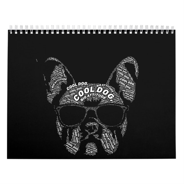 Calendário Tipografia de Bulldog Francês (Capa)