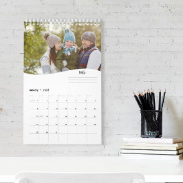 Calendário Tipografia Legal Meses de Fotografia Simples Minim