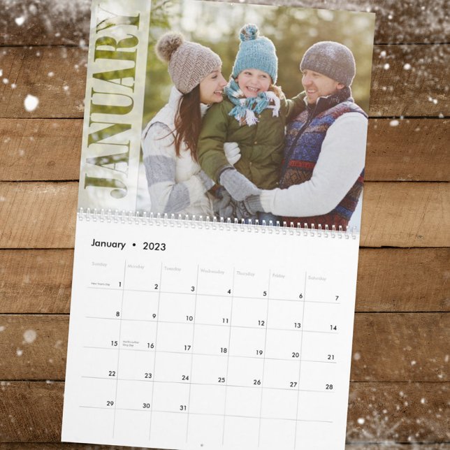 Calendário Tipografia Legal Meses de Fotografia Simples Minim (Criador carregado)