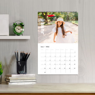 Calendário Tipografia Minimalista Legal de Meses de Fotografi