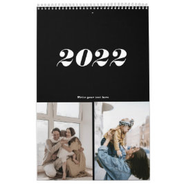 Calendário tipografia negra e branca e negrito simples