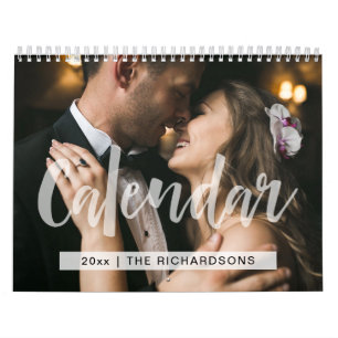 Calendário Tipografia Overlay e foto   simples e moderno