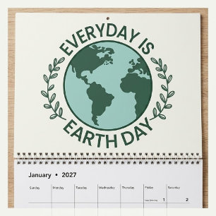 Calendário Todo Dia é Dia da Terra - Amante da Terra Verde Vi