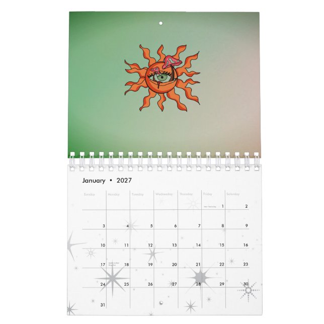 Calendário Todos os Raios de Cogumelo Vendo Sol (Jan 2027)