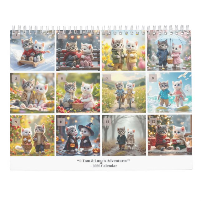 Calendário Tom & Luna’s Adventures™ – 2026 Cozy Seasons Calen (Verso)