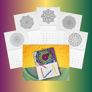 Calendário Tópico de cores do DIY Mandala -