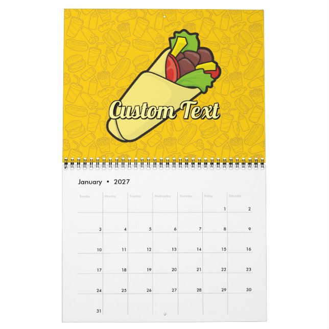Calendário Tortilla Sanduíche Wrap (Jan 2027)