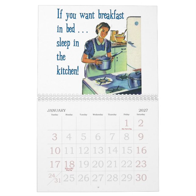 Calendário totalmente retro (Jan 2027)