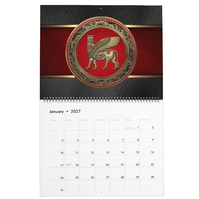 Calendário Touro Assírio - Dourado Lamaçu (Jan 2027)