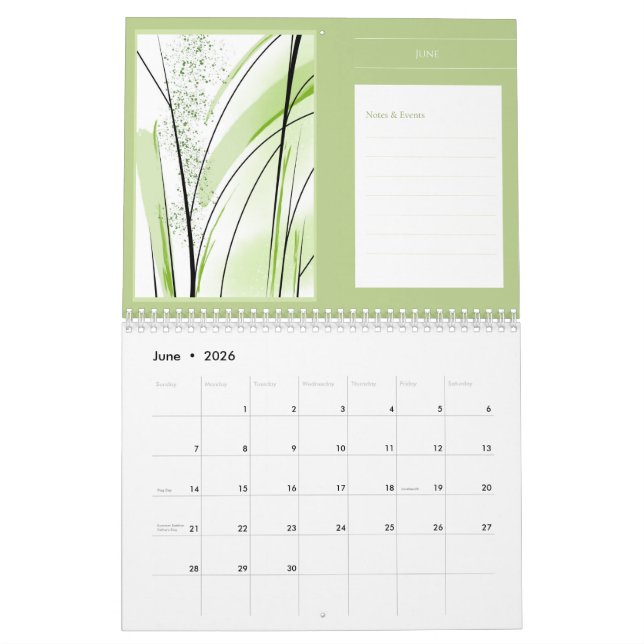 Calendário Trabalho de arte de Planejamento de Notas de Arte  (Jun 2026)