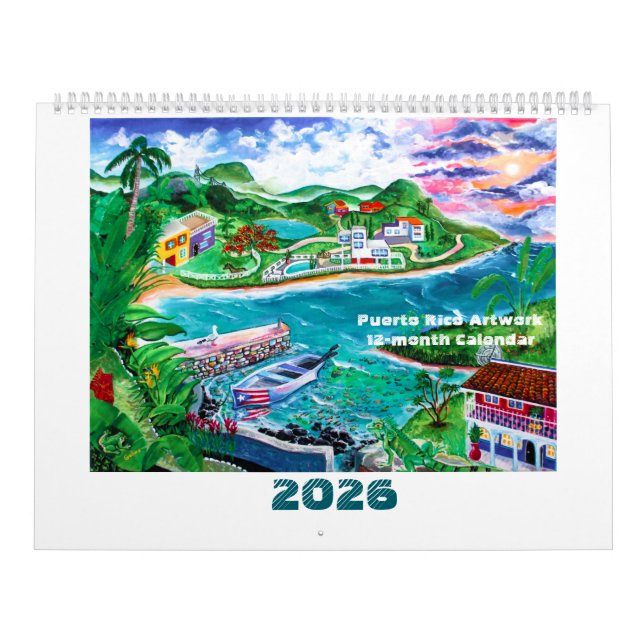 Calendário trabalho de arte de Porto Rico 2026 (Capa)