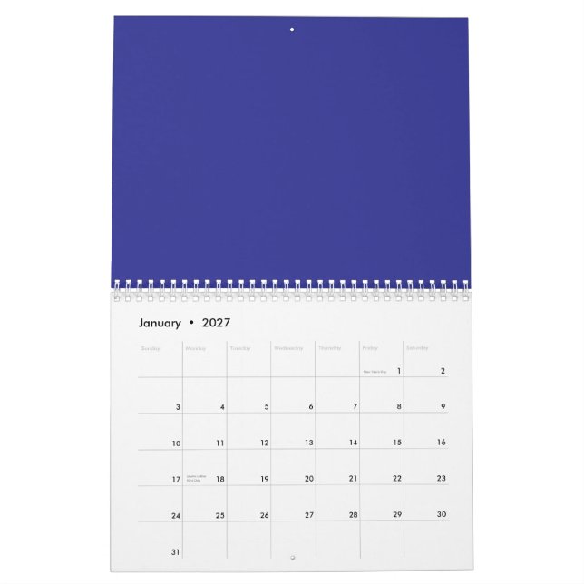 Calendário Transforme seu espaço com uma incrível parede azul (Jan 2027)