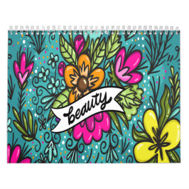 Calendário Travesseiro Decorativo Beleza com Flores
