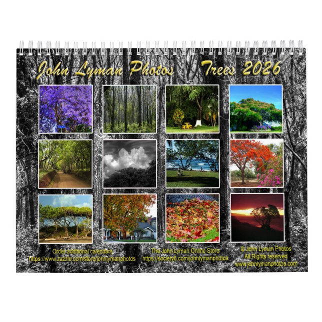 Calendário Trees 2026 Calendar (Verso)