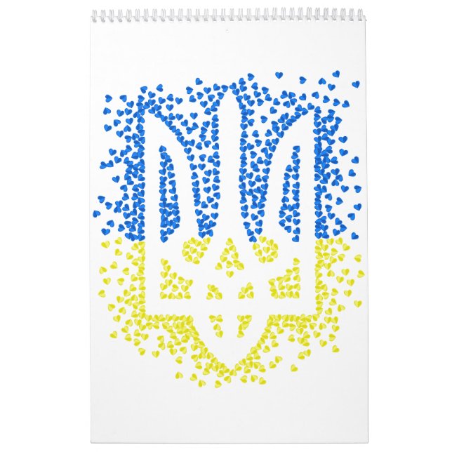 Calendário Tridente de emblem ucraniano trizub espalhando cor (Capa)