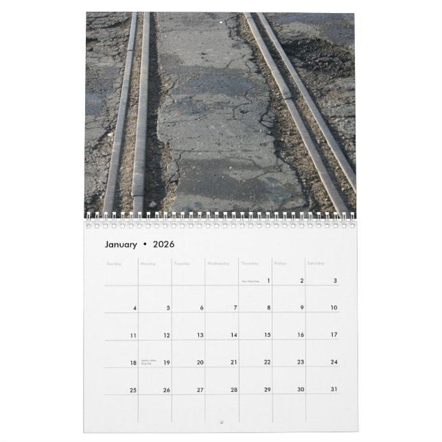 Calendário Trilhas de estrada de ferro (Jan 2026)