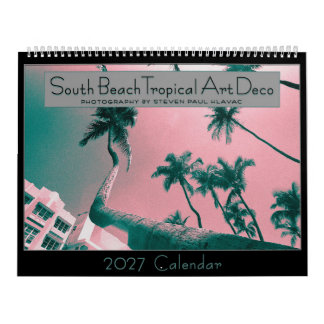Calendário Tropical Art Déco de South Beach 2027