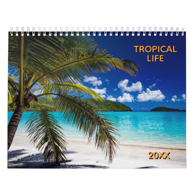 Calendário Tropical Life with Beautiful Beach Photos (Capa)