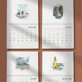 Calendário Tropical Watercolor Calendar 2026
