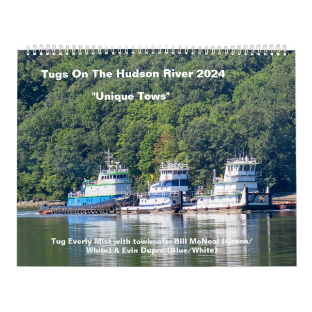 Calendário Tugs No Rio Hudson Com Cidades Únicas 2024 (Capa)