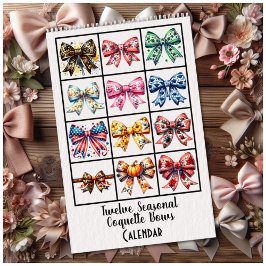 Calendário Twelve Seasonal Coquette Bows Calendar
