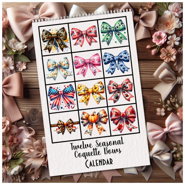 Calendário Twelve Seasonal Coquette Bows Calendar (Criador carregado)