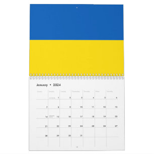 Calendário Ucrânia sinaliza azul e amarelo patriótico moderno