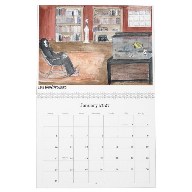 Calendário Um ano com morte (Jan 2027)