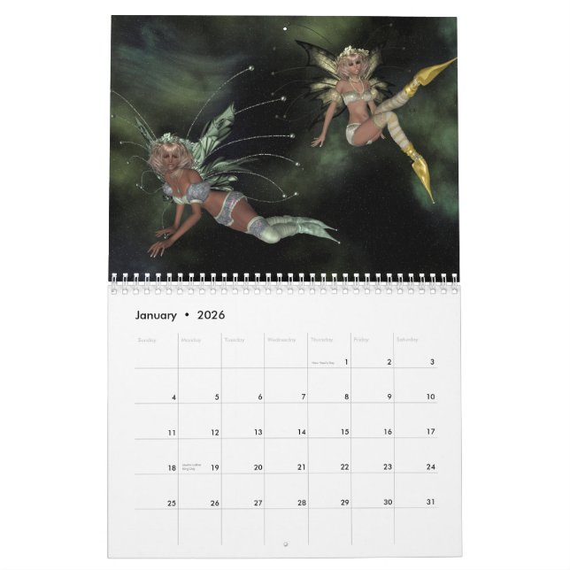 Calendário Um ano para Fanatsy (Jan 2026)