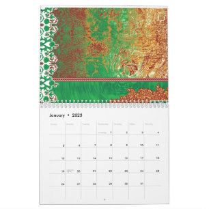 Calendário Um cachecol indiano maravilhosamente projetado em 