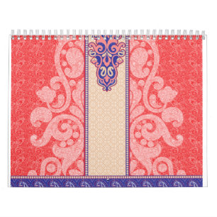 Calendário um cartão com coração vermelho