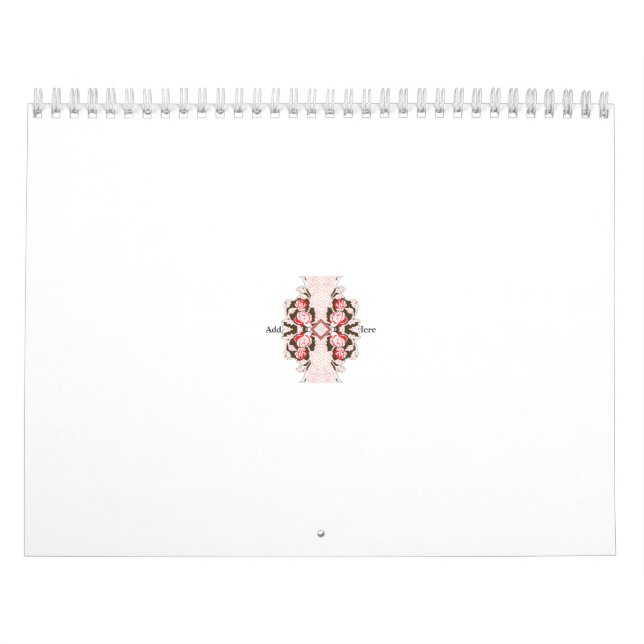 Calendário um design floral vermelho e branco num fundo branc (Capa)