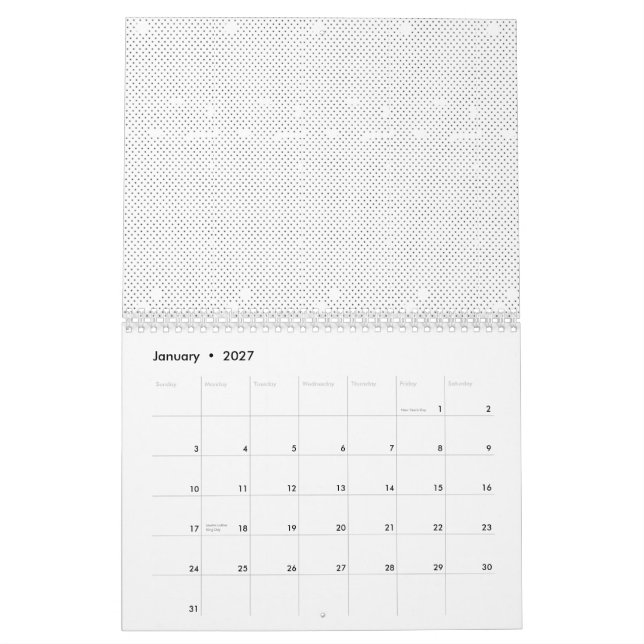 Calendário Um design moderno com uma combinação elegante de w (Jan 2027)