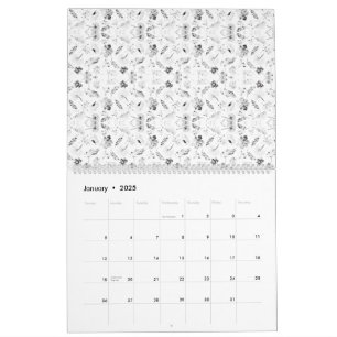 Calendário Um design monocromático que apresenta uma multidão