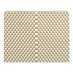 Calendário um fundo branco com folhas verdes