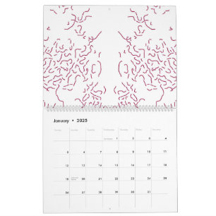 Calendário um fundo branco com muitas linhas vermelhas