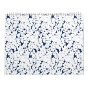 Calendário um fundo branco e azul com um padrão