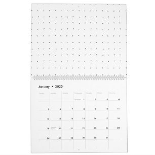 Calendário Um fundo branco limpo com pontos minúsculos espalh