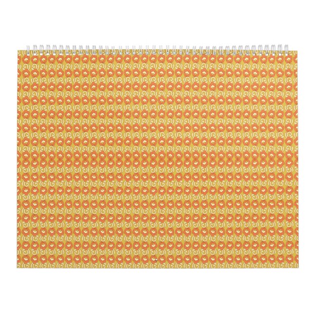 Calendário um fundo laranja e amarelo com pequenos pontos (Capa)
