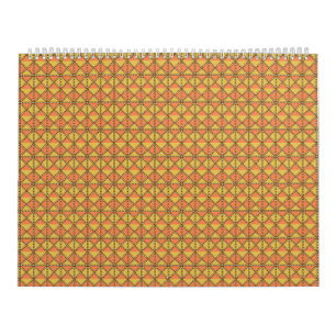 Calendário um fundo laranja e amarelo com um padrão