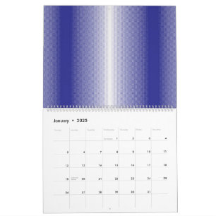 Calendário um fundo listrado azul e branco