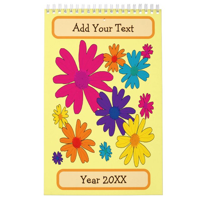 Calendário Um leito floral de flores margaridas (Capa)