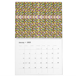 Calendário um padrão muito colorido com muito co diferente
