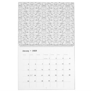 Calendário Um padrão texturizado com matizes brancas e cinzas