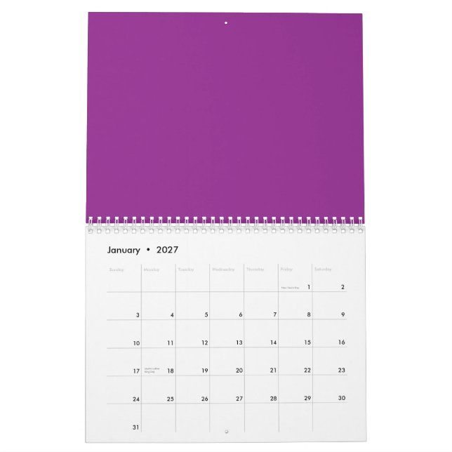 Calendário Um plano de fundo gradiente misturando tons de ros (Jan 2027)