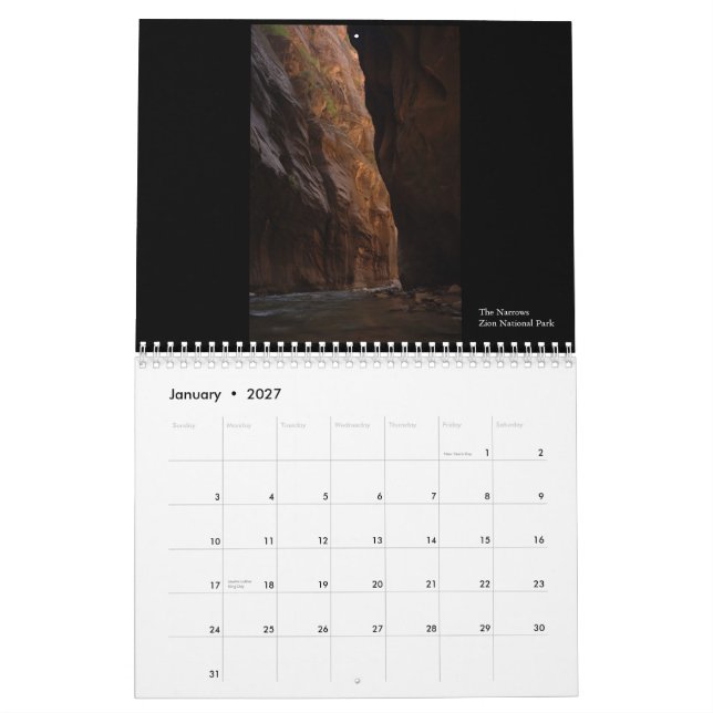 Calendário Um retrato do sudoeste (Jan 2027)
