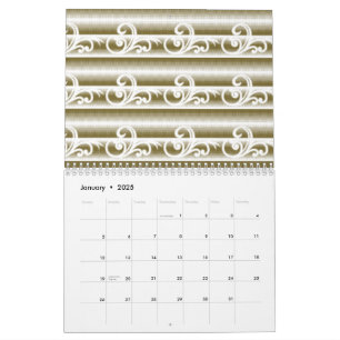 Calendário Um tapete de cor rica apresenta uma geometa simétr