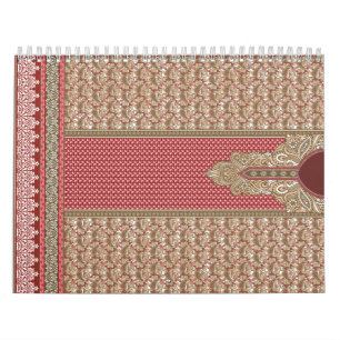 Calendário Um tecido lavrado enfeitado com um elaborado verme