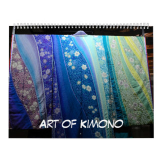 Calendário uma arte de 12 meses do quimono