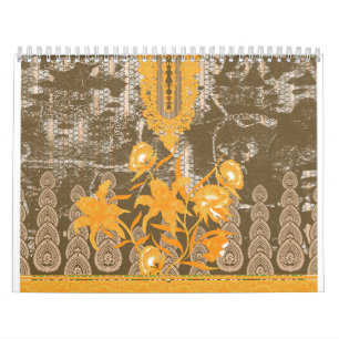 Calendário uma design de pintura com flores amarelas sobre el